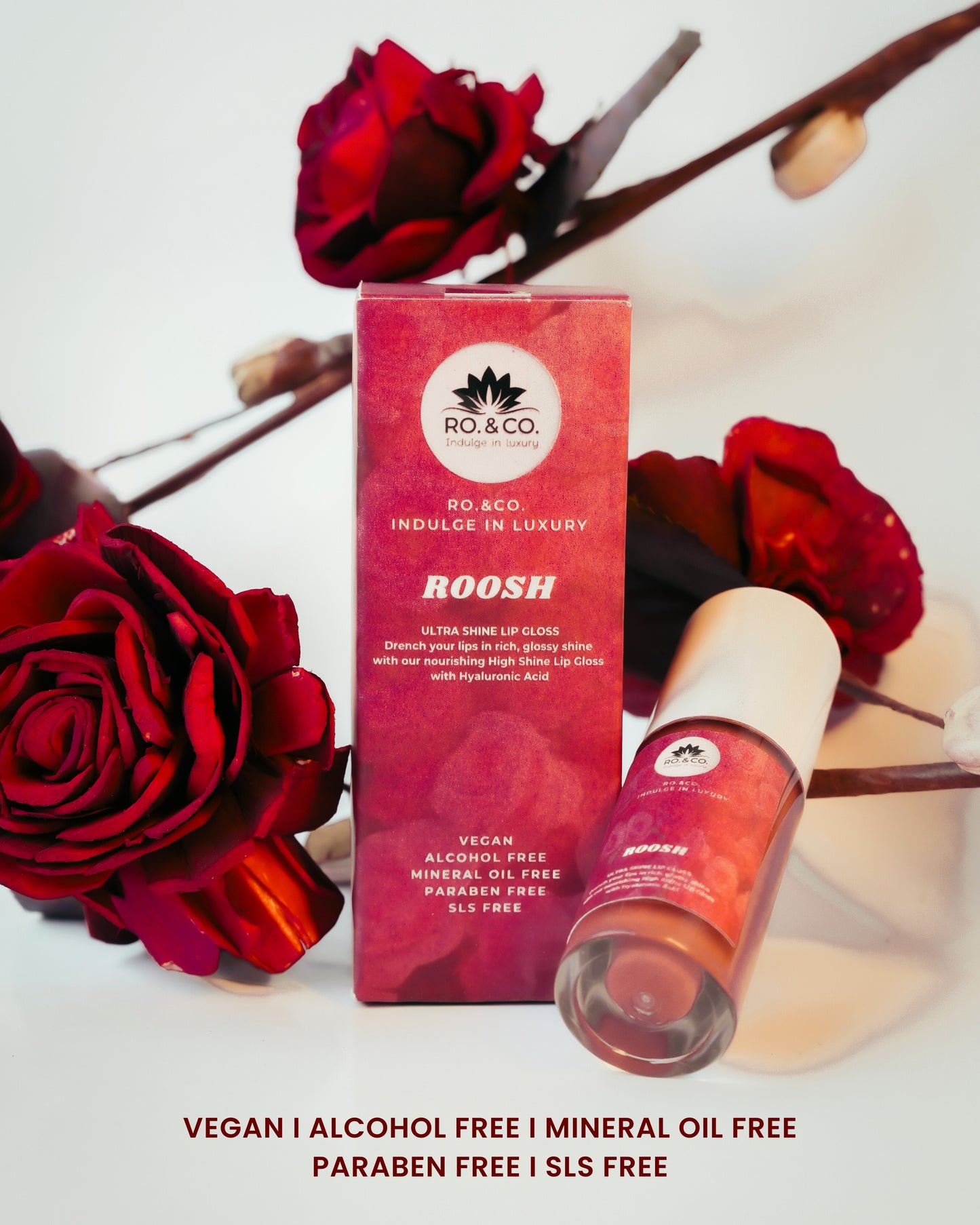 Roosh Lip Gloss- Ultra Shine Lip Gloss with Hyaluronic Acid