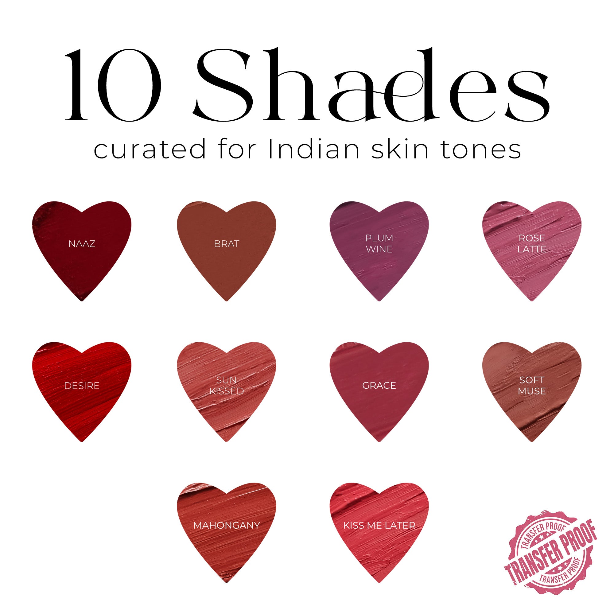 Pack of 10 Velvet Kiss Lipsticks