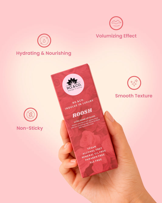 Roosh Lip Gloss- Ultra Shine Lip Gloss with Hyaluronic Acid