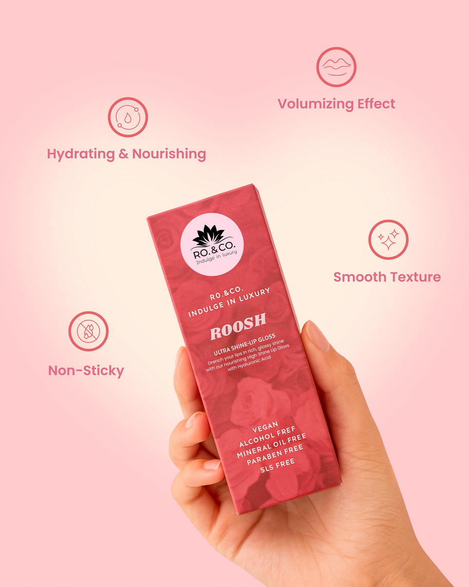 Roosh Lip Gloss- Ultra Shine Lip Gloss with Hyaluronic Acid