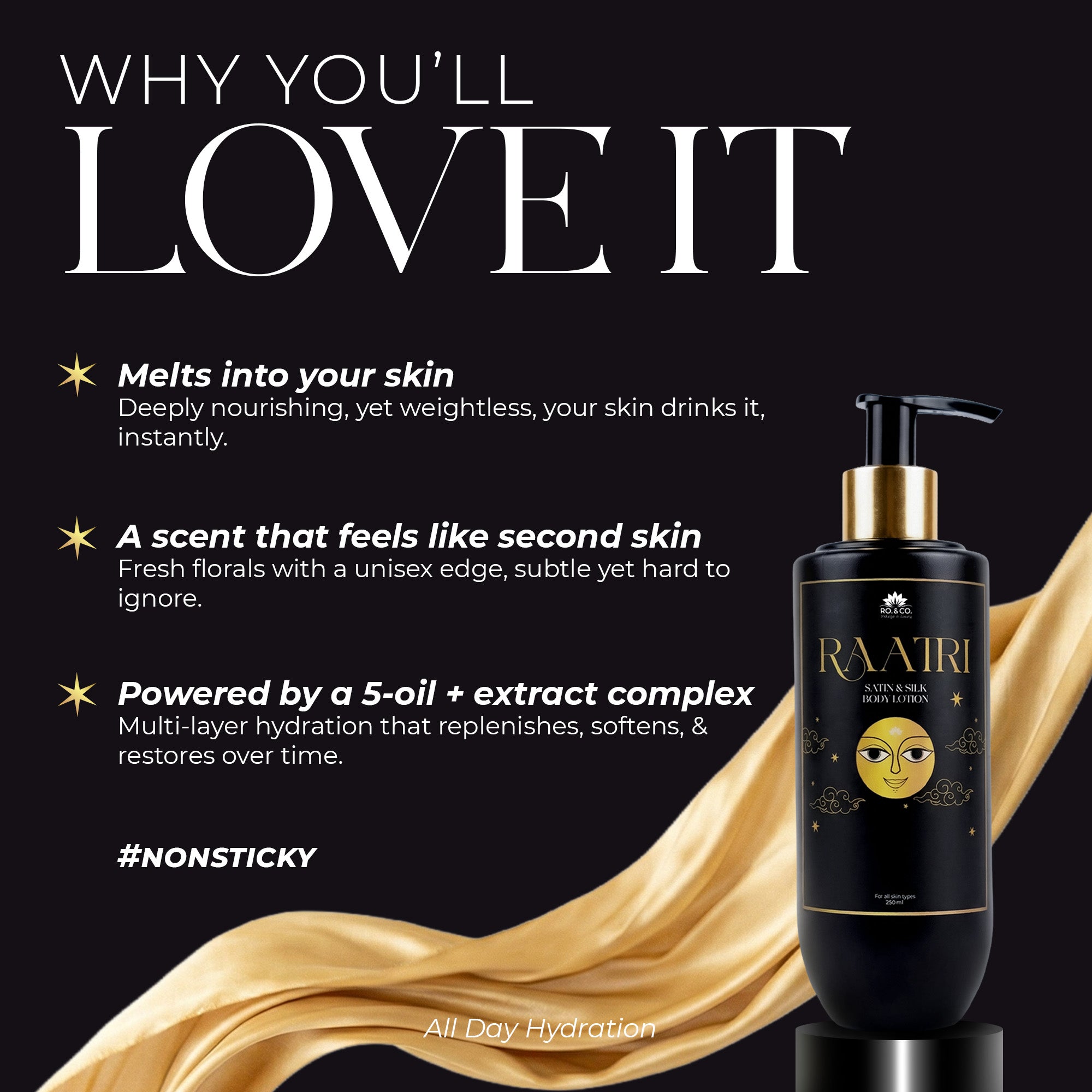 Raatri - Satin and Silk Body Lotion